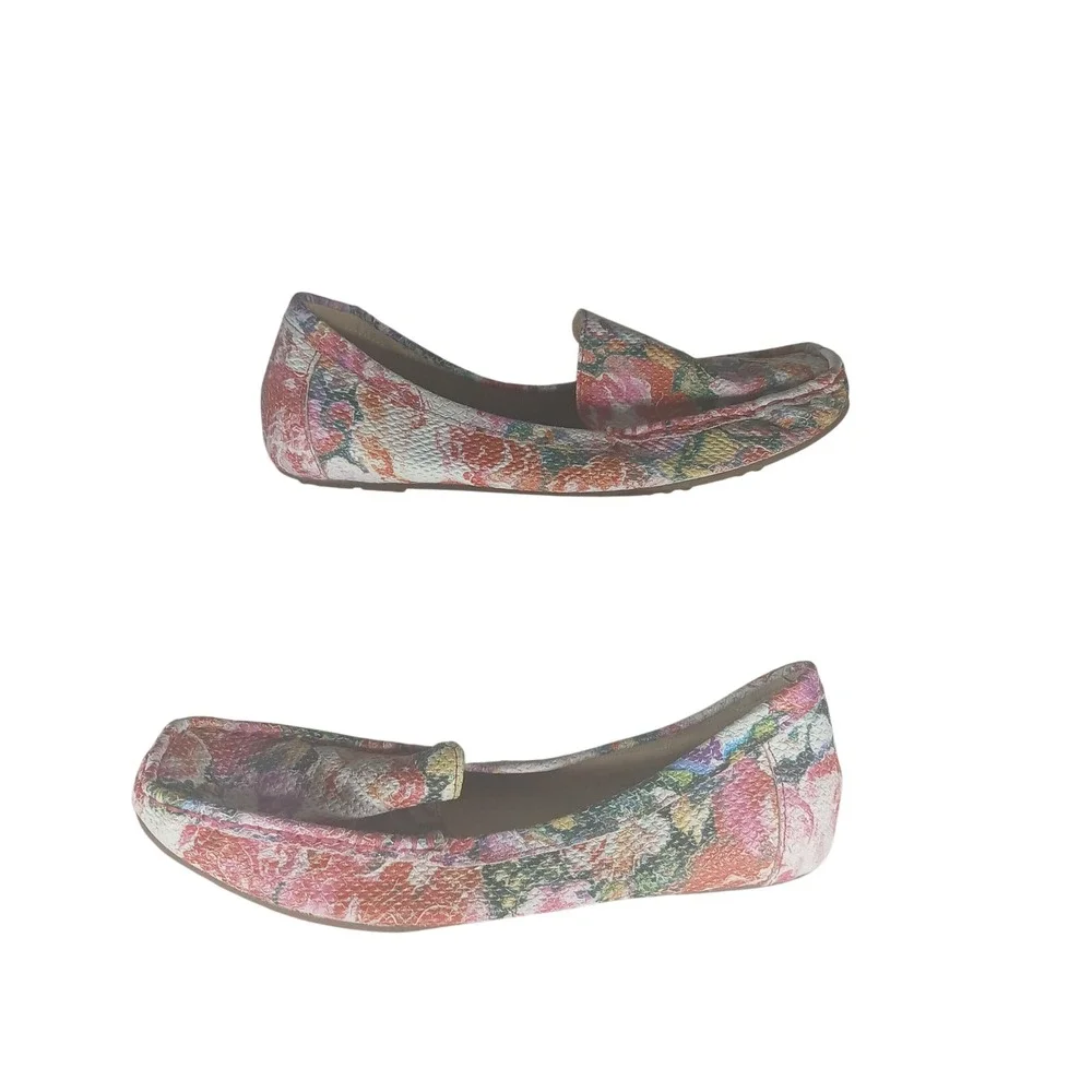 Isaac Mizrahi Live Imangelica Loafers 8.5W Multicolor Floral Leather Flats